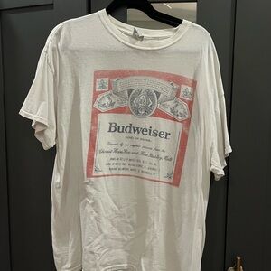 Junk Food Clothing White and Red Budweiser Tee
